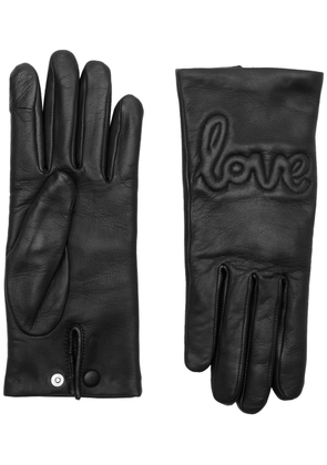 Agnelle Moor Love Leather Gloves - Black