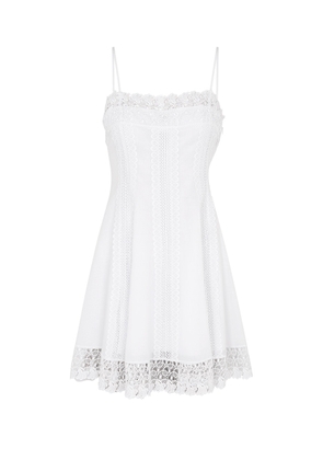 Charo Ruiz Ornella Lace-trimmed Cotton-blend Mini Dress - White - M