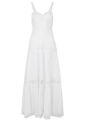 Charo Ruiz Giogia Lace-trimmed Cotton-blend Maxi Dress - White - L