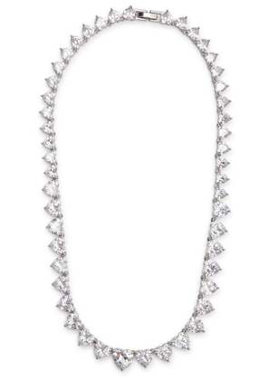 Fallon Monarch Heart Rivere Embellished Necklace - Silver - One Size