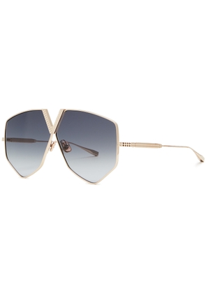 Valentino Valentino Garavani Hexagon-frame Sunglasses, Sunglasses - Grey