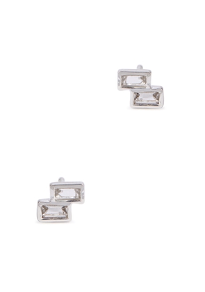 Daisy London Tetris Sparkle Sterling Silver Stud Earrings - One Size