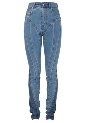 Mugler Spiral Panelled Skinny Jeans - Blue - 16