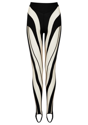 Mugler Spiral Panelled Stirrup Leggings - Black - 10