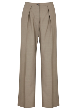 Acne Studios Pleated Straight-leg Woven Trousers - Grey - 10