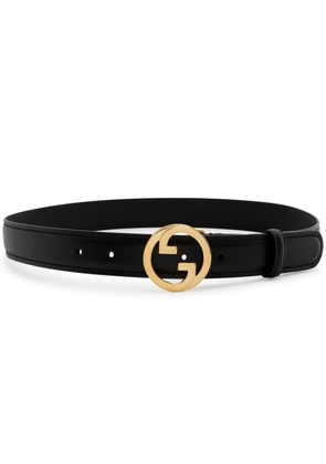 Gucci GG Blondie 3cm Leather Belt - Black