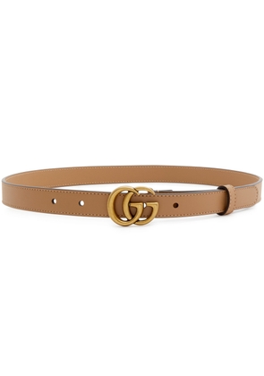 Gucci GG 2cm Leather Belt - Tan