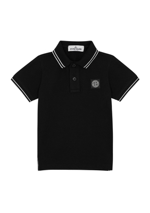 Stone Island Kids Stretch-cotton Polo Shirt (2-4 Years) - Black