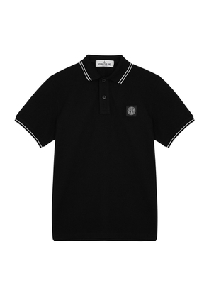 Stone Island Kids Stretch-cotton Polo Shirt (14 Years) - Black