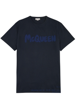 Alexander Mcqueen Logo-print Cotton T-shirt - Navy - M