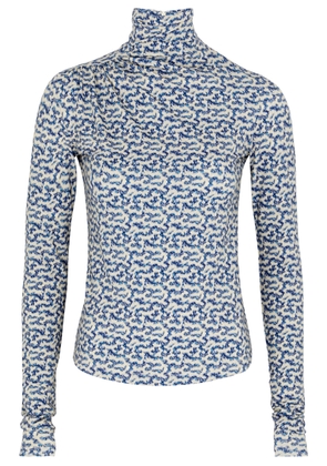 Isabel Marant étoile Lou Printed Stretch-jersey top - Blue - 12