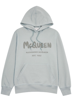 Alexander Mcqueen Logo Hooded Cotton Sweatshirt - Grey - L