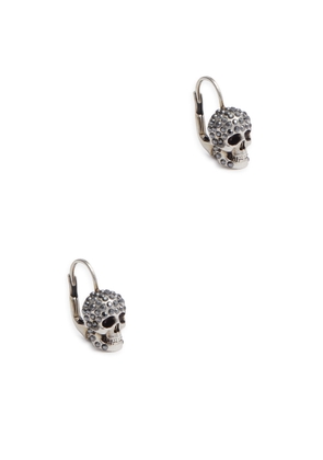 Alexander Mcqueen Skull-embellished Hoop Earrings - Silver
