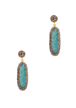 Soru Jewellery Embellished 18kt Gold-plated Drop Earrings - Green - One Size