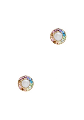 Soru Jewellery Pearl Rainbow 18kt Gold-plated Stud Earrings - Multicoloured - One Size