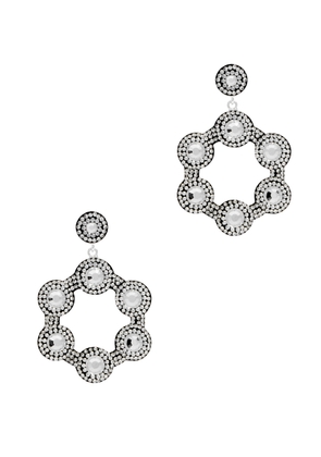 Soru Jewellery Mini Crystal-embellished Silver Hoop Earrings