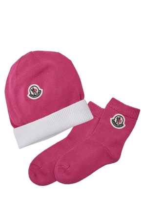 Moncler Kids Sock and hat Gift set - White & Other