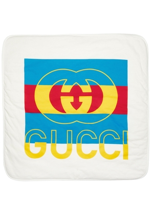 Gucci Kids GG Logo-print Cotton Blanket - White & Other