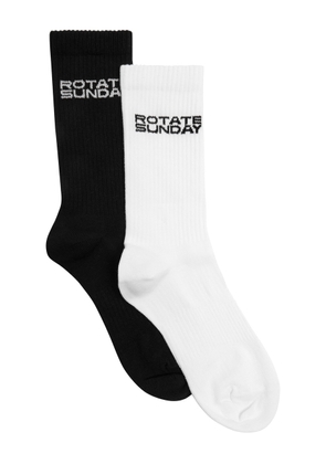Rotate Sunday Logo Cotton-blend Socks - set of two - Black And White