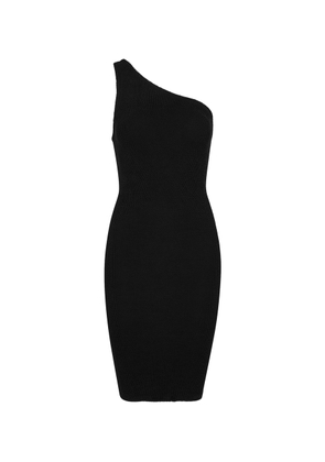 Hunza G Nancy One-shoulder Seersucker Dress - Black - One Size