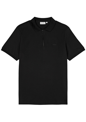 Calvin Klein Logo Cotton Polo Shirt - Black - XL