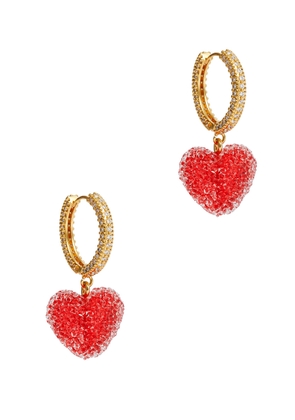 Crystal Haze Jelly Heart 18kt Gold-plated Earrings - Pink