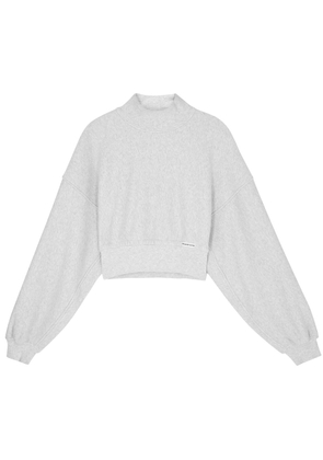 Alexanderwang. t Logo Cropped Cotton Sweatshirt - Light Grey - M (UK12 / M)
