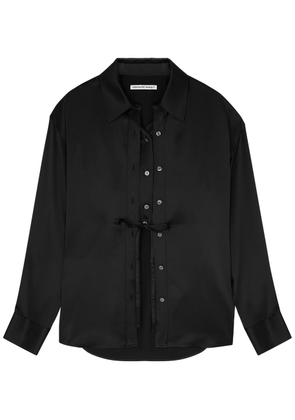 Alexanderwang. t Layered Silk-satin Shirt - Black - M (UK12 / M)