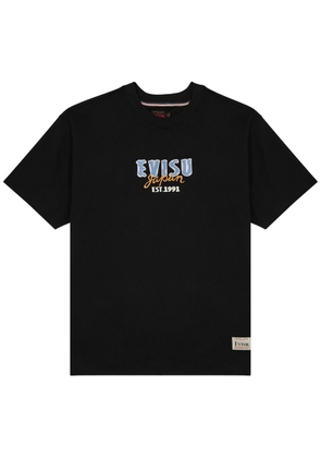 Evisu Logo-print Cotton T-shirt - Black