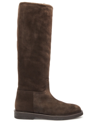 Legres Riding Suede Knee-high Boots - Brown - 41 (IT41 / UK8)