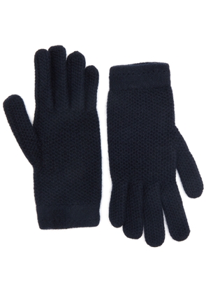 Inverni Waffle-knit Cashmere Gloves - Navy - One Size