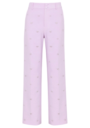 Huishan Zhang Miles Crystal-embellished Straight-leg Trousers - Pink - 8 (UK8 / S)