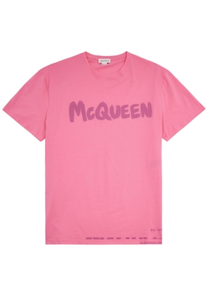 Alexander Mcqueen Logo-print Cotton T-shirt - Pink - M