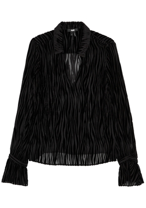 Paige Benet Zebra-flocked Silk Blouse - Black - XS (UK 6 / XS)