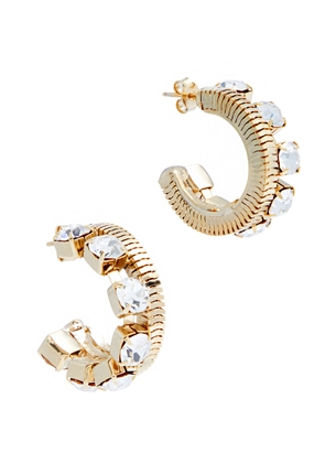 Rosantica Circe Crystal-embellished Hoop Earrings - Gold