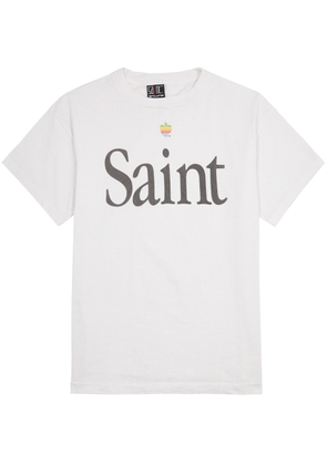 Saint Mxxxxxx Saint Printed Cotton T-shirt - Off White