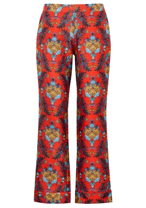 Borgo DE Nor Eden Printed Silk-satin Trousers - Red - 10 (UK 10 / S)