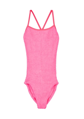 Hunza G Kids Margot Seersucker Swimsuit - Pink