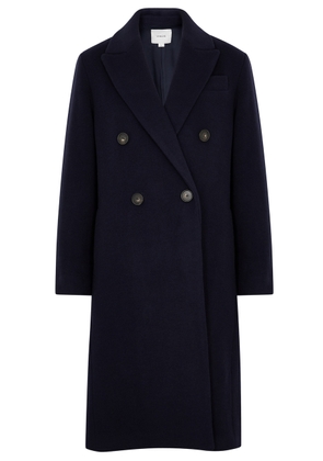 Vince Brushed Wool-blend Coat - Dark Blue - XS (UK6 / XS)