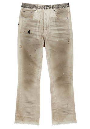 Gallery Dept. Hollywood Blvd Distressed Flared Jeans - Beige - W34 (W34 / L)