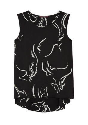 High Cue Printed Satin top - Black And White - 42 (UK10 / S)