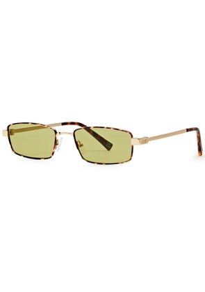 LE Specs Bizarro Rectangle-frame Sunglasses - Gold