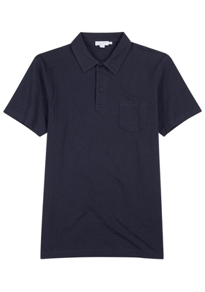 Sunspel Riviera Cotton-mesh Polo Shirt - Navy - Xxl