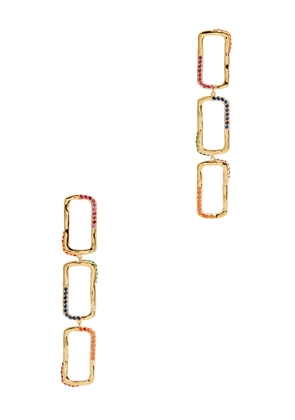 Joanna Laura Constantine Crystal-embellished 18kt Gold-plated Drop Earrings - Multicoloured