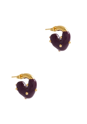 Eliou Theo Gold-pated Hoop Earrings - Purple