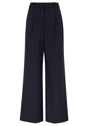 Veronica Beard Heyser Pinstriped Stretch-jersey Trousers - Navy - 14 (UK18 / Xxl)