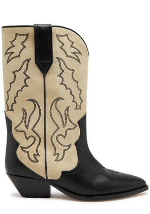 Isabel Marant étoile Duerto 50 Suede Cowboy Boots - White And Black - 37 (IT37 / UK4)