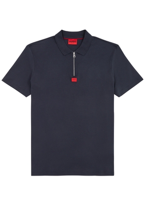 Hugo Logo Cotton Polo Shirt - Navy - M