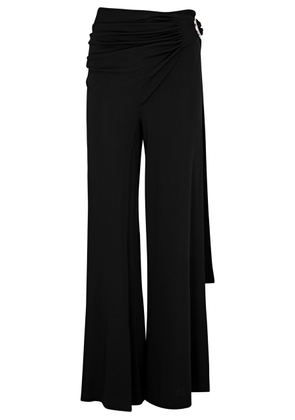 Rabanne Wrap-effect Wide-leg Trousers - Black - 38 (UK10 / S)