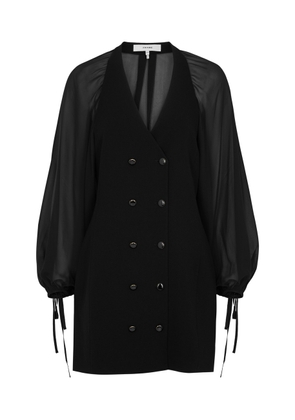 Frame Double-breasted Panelled Mini Blazer Dress - Black - S (UK8-10 / S)